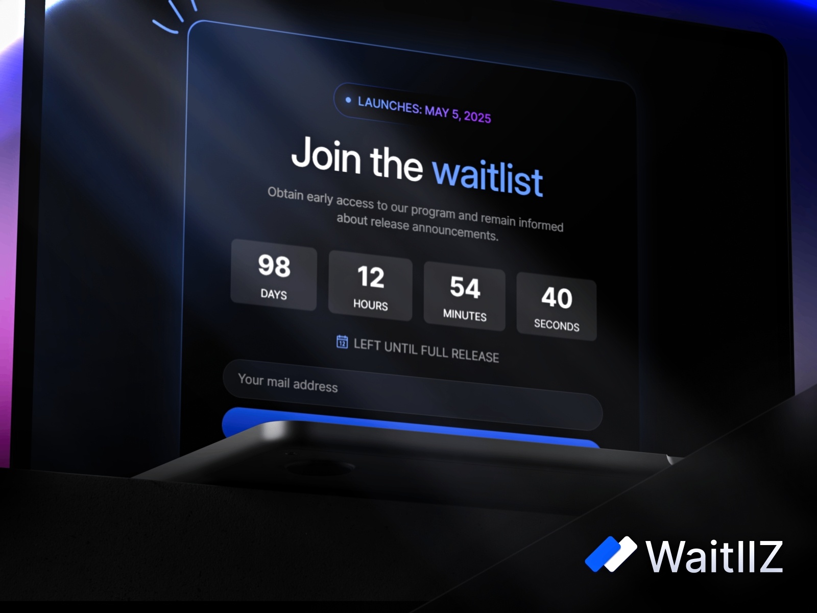 Screenshot of Waitliz website