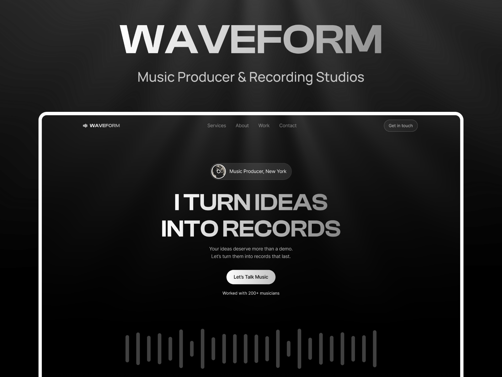 Screenshot of Waveform website