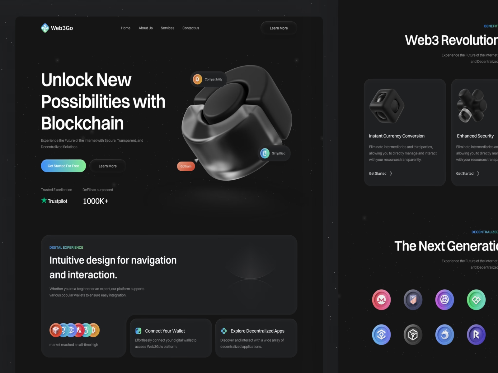 Screenshot of Web3go website