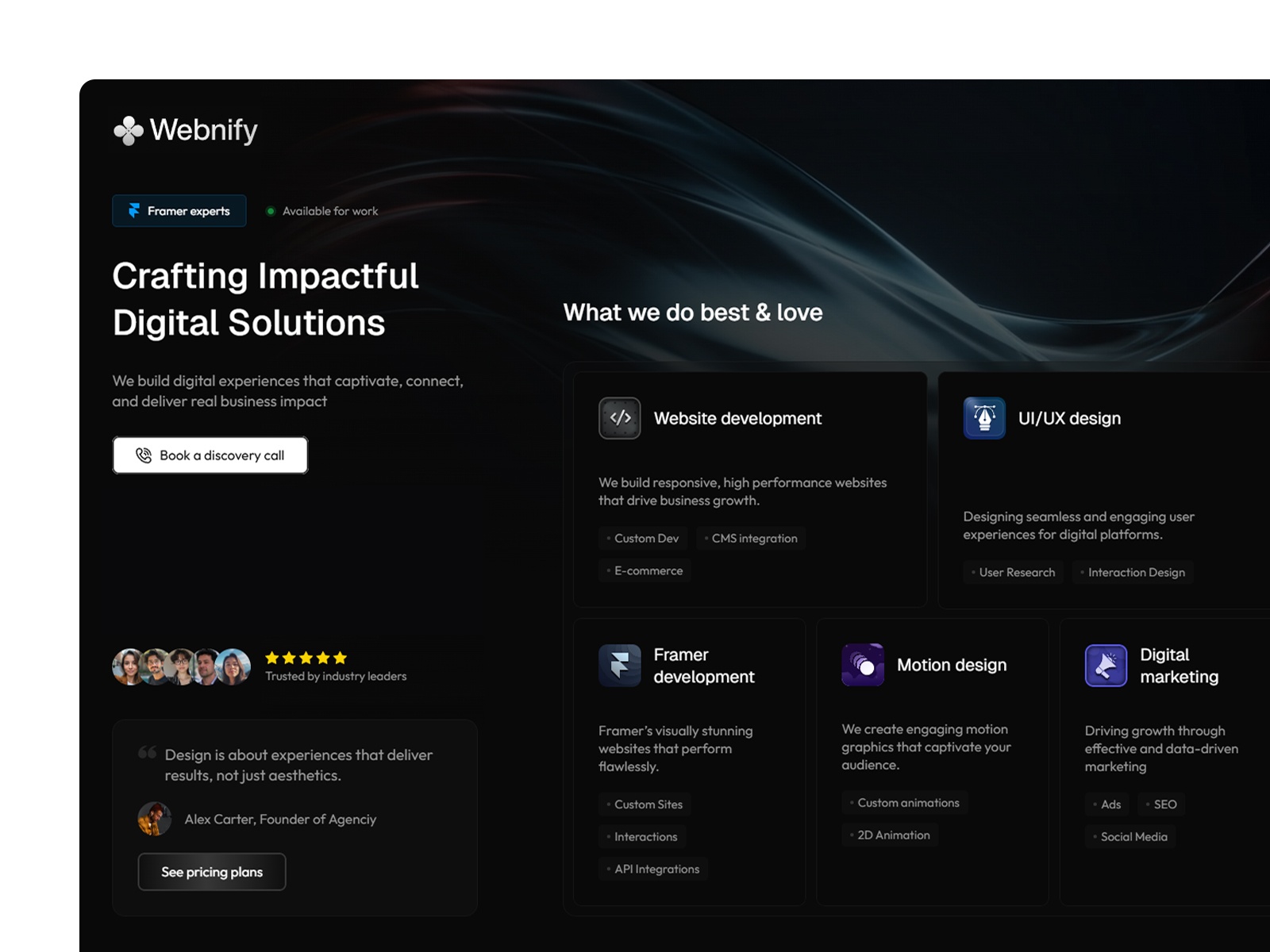Screenshot of Webnify website