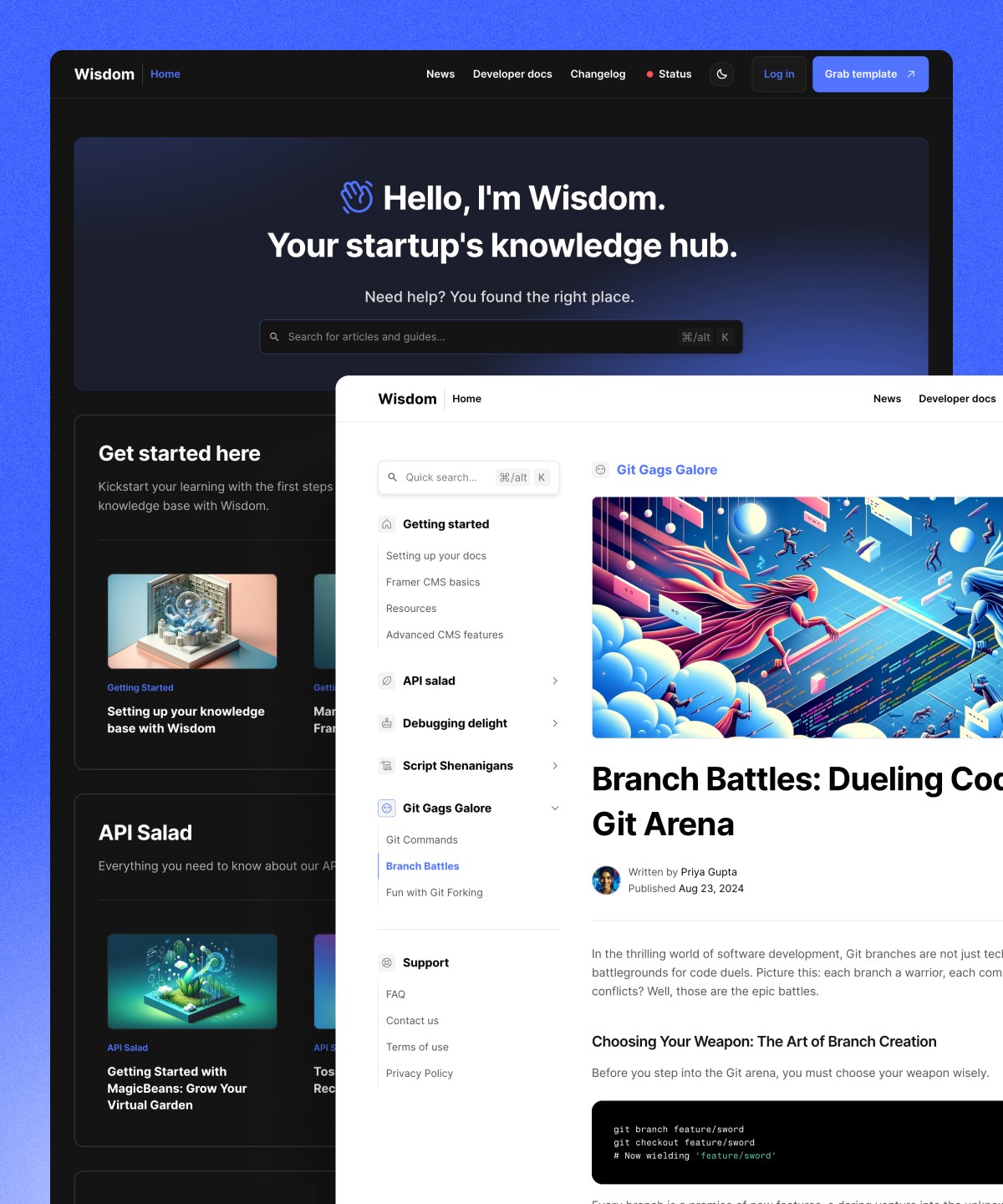 Screenshot of Wisdom website
