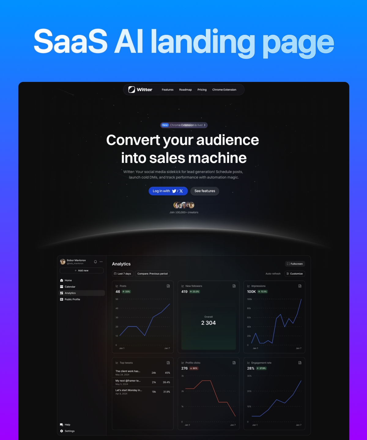 Screenshot of Witter website