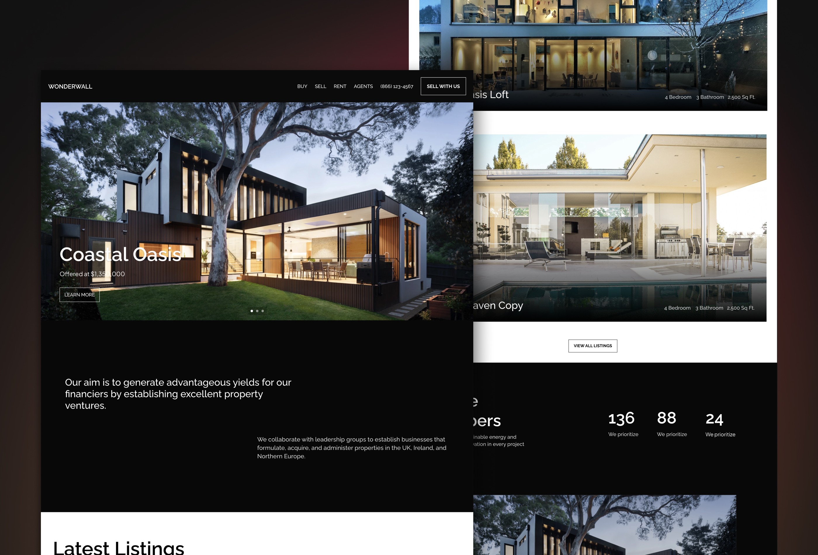 Screenshot 2 of Wonderwall real estate website template