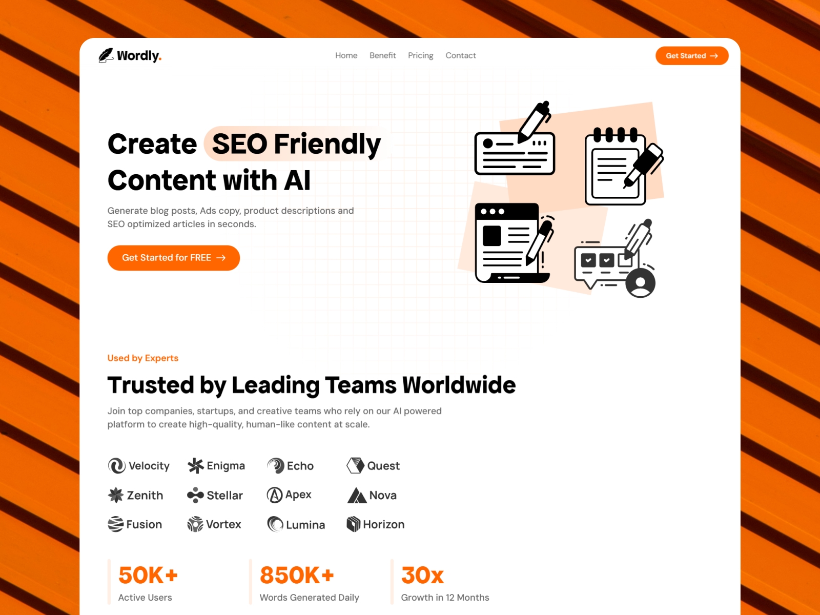Screenshot of Wordly website