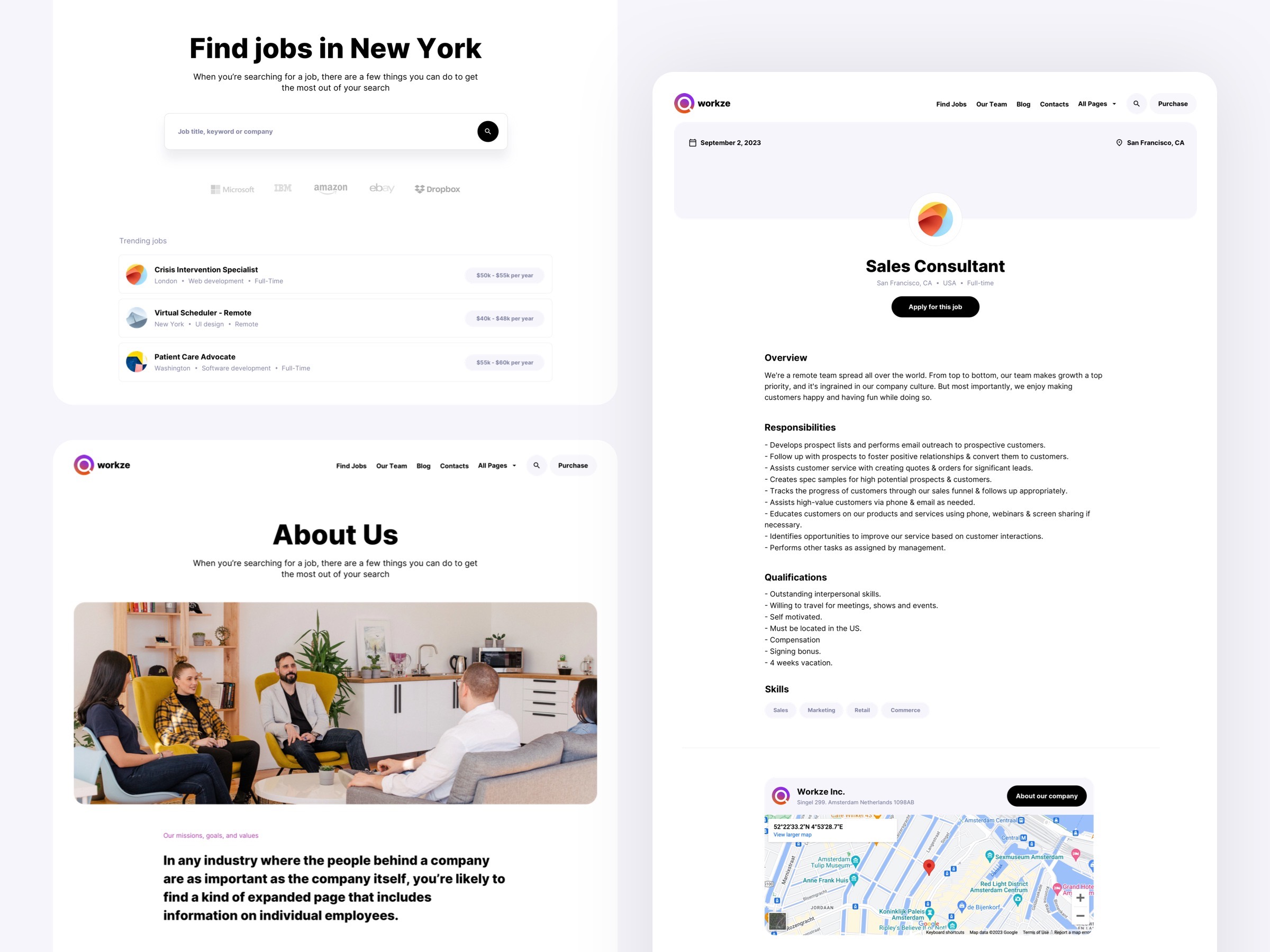 Screenshot 4 of Workze job board template for framer