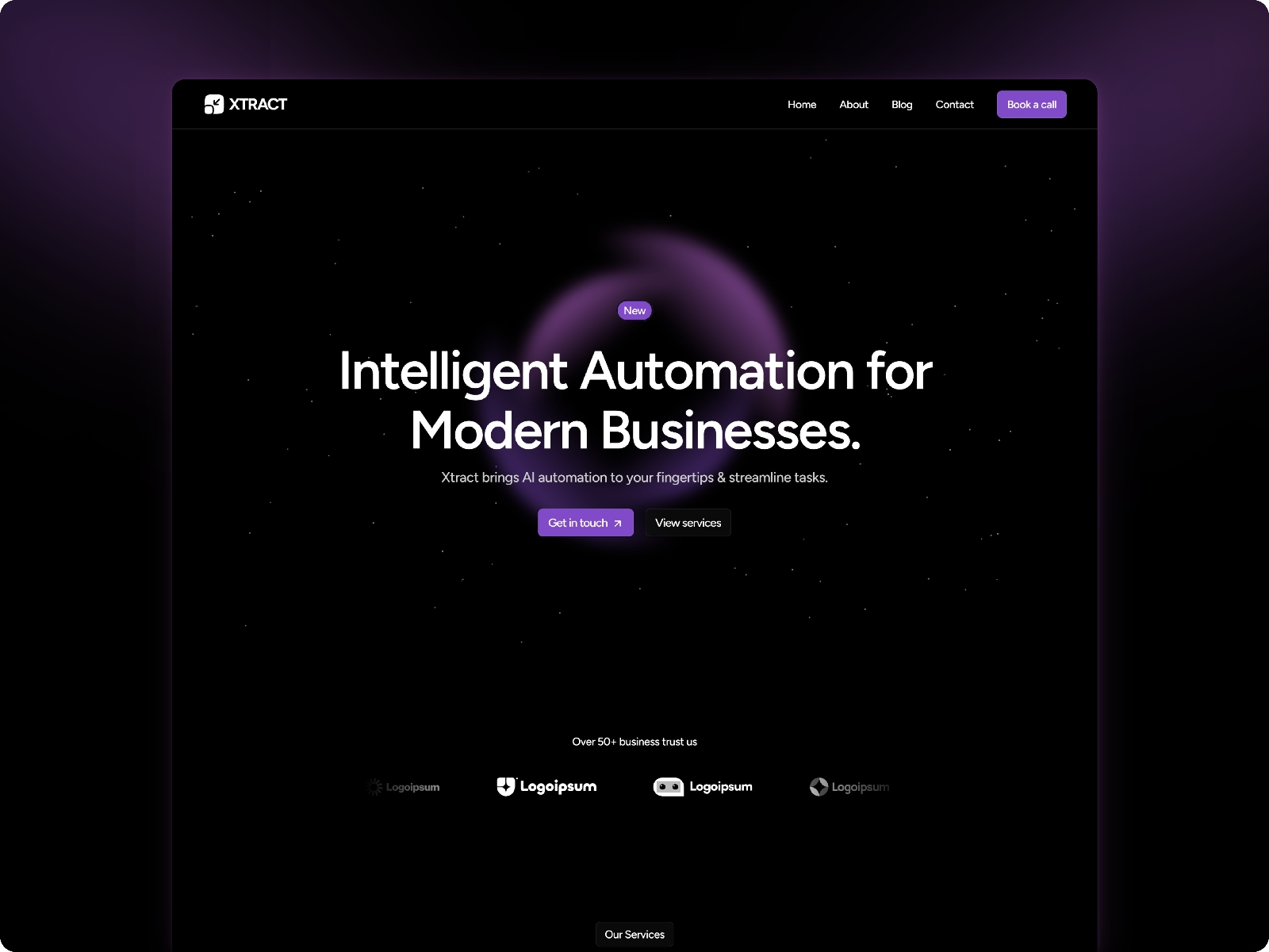 Screenshot of Xtract website