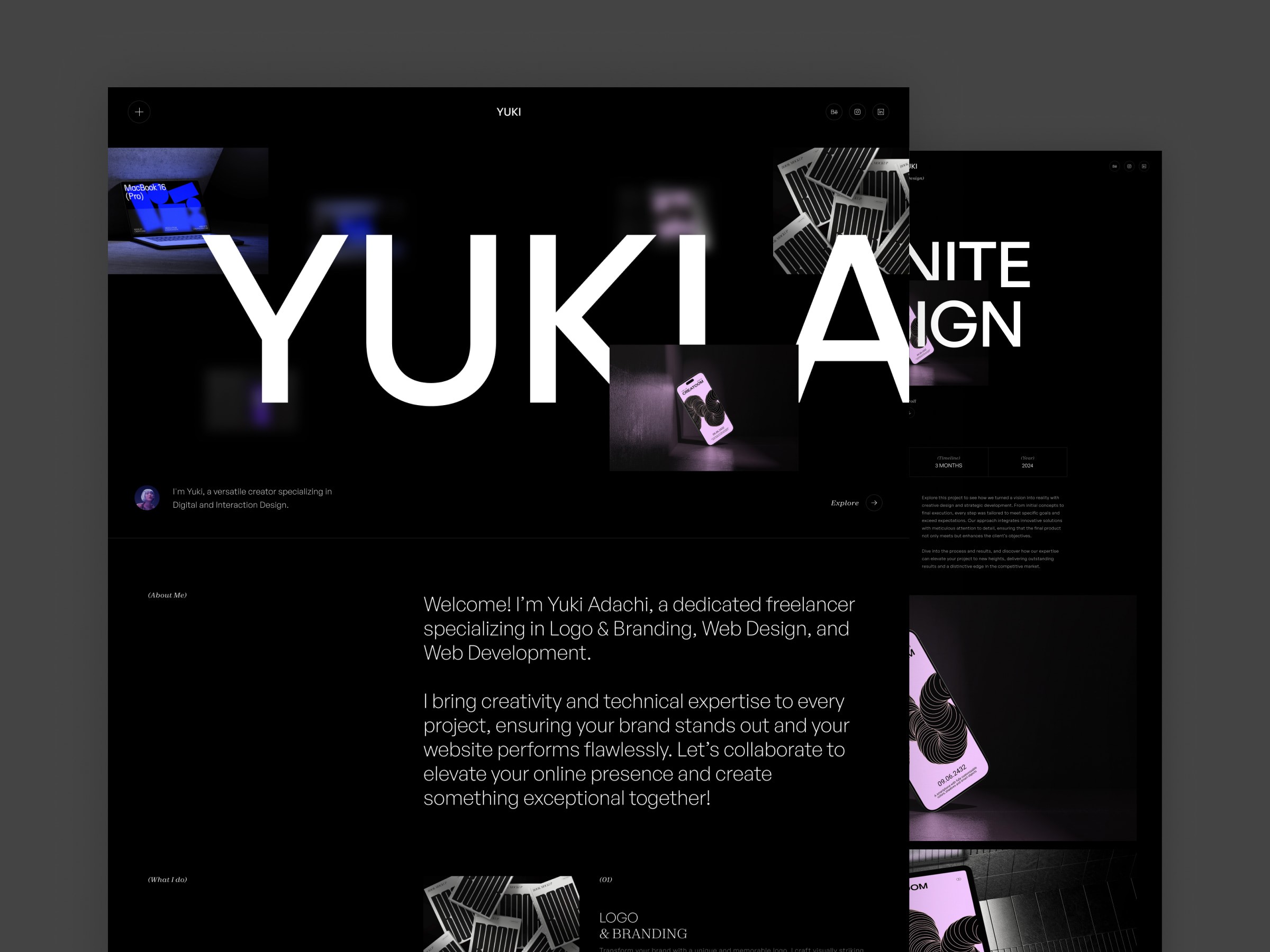 Screenshot of Yuki website