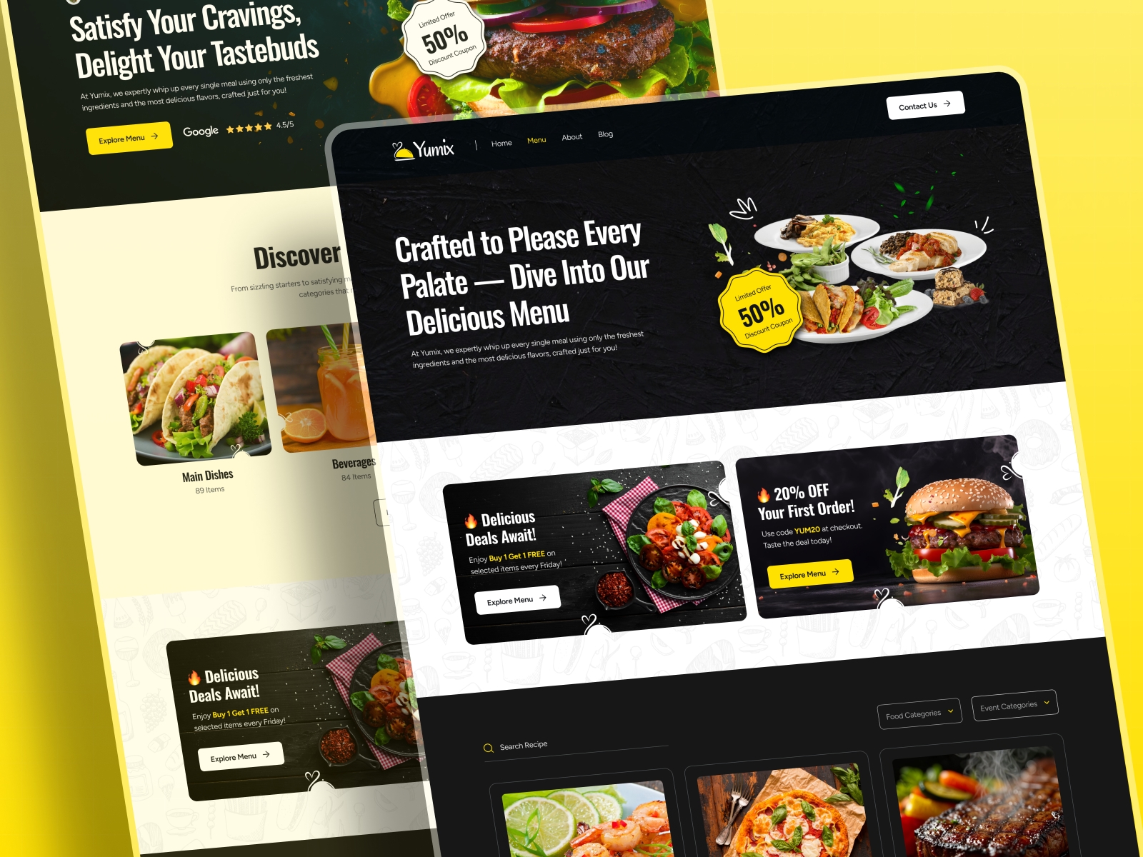 Screenshot of Yumix website