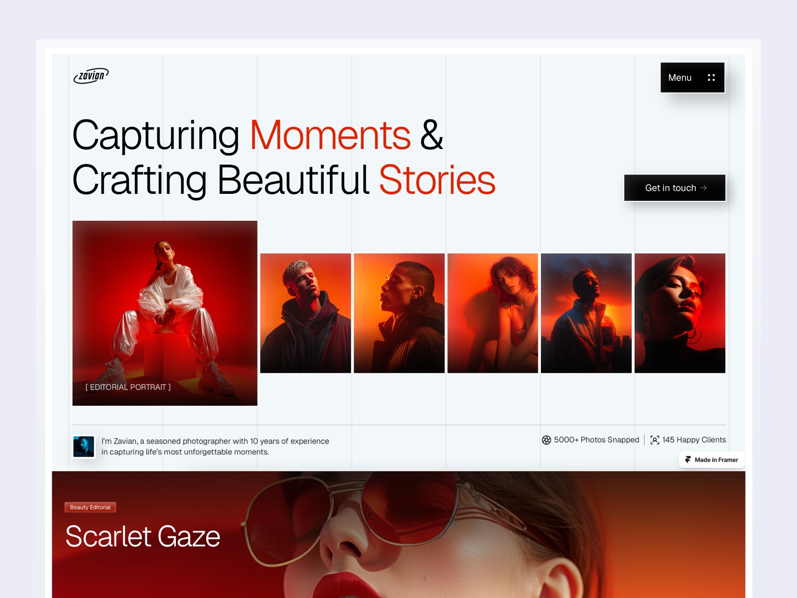 Screenshot of Zavian website