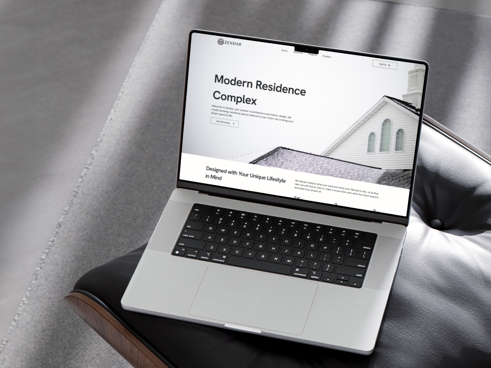 Screenshot of Zendar website