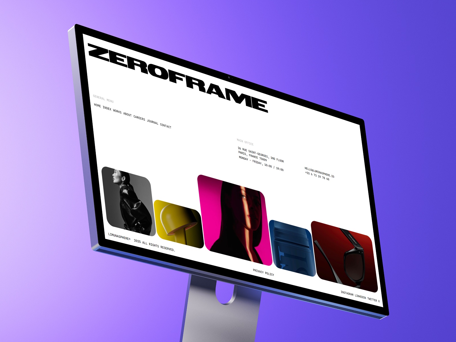 Screenshot of Zeroframe website