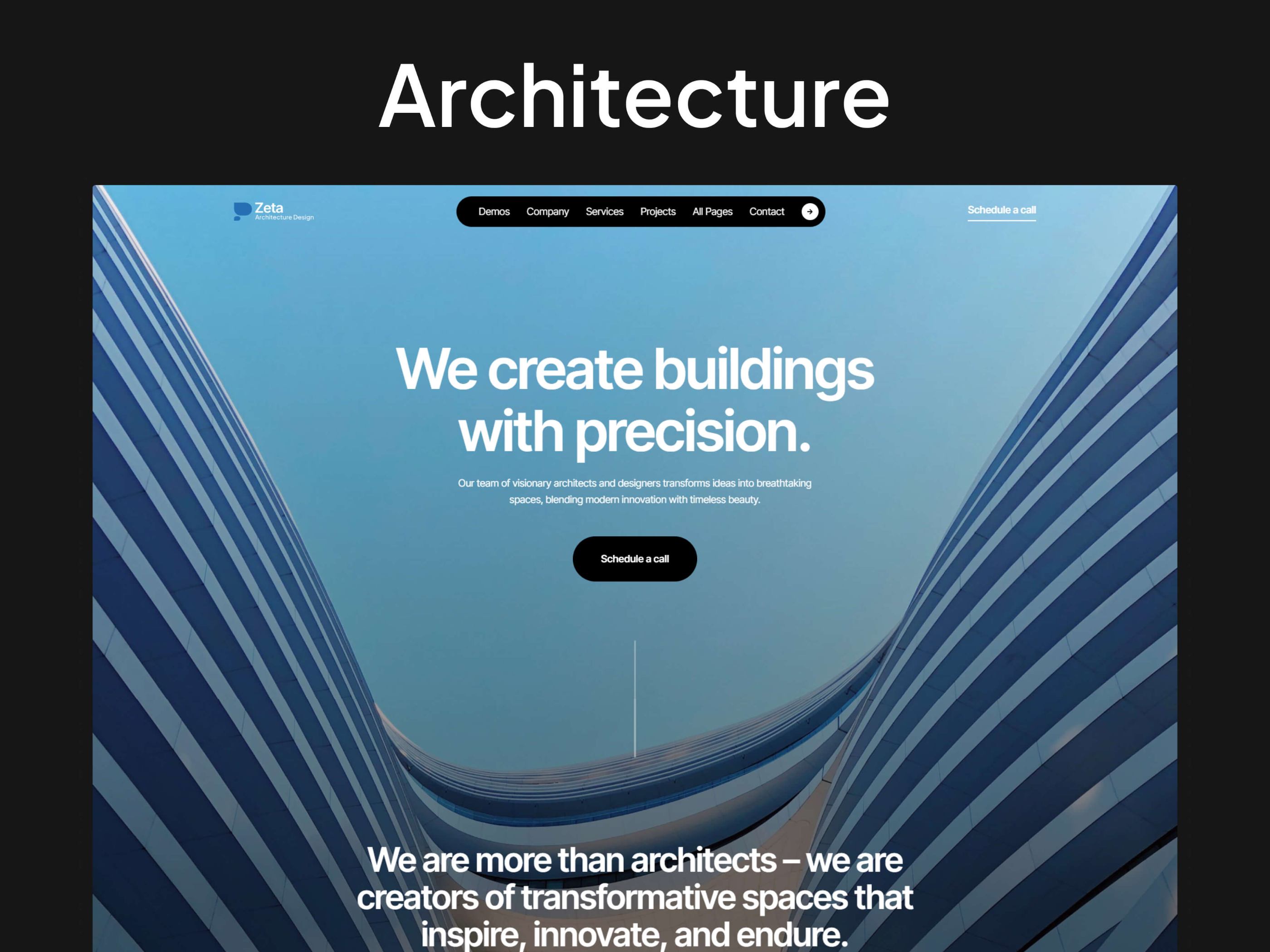 Screenshot of Zeta website