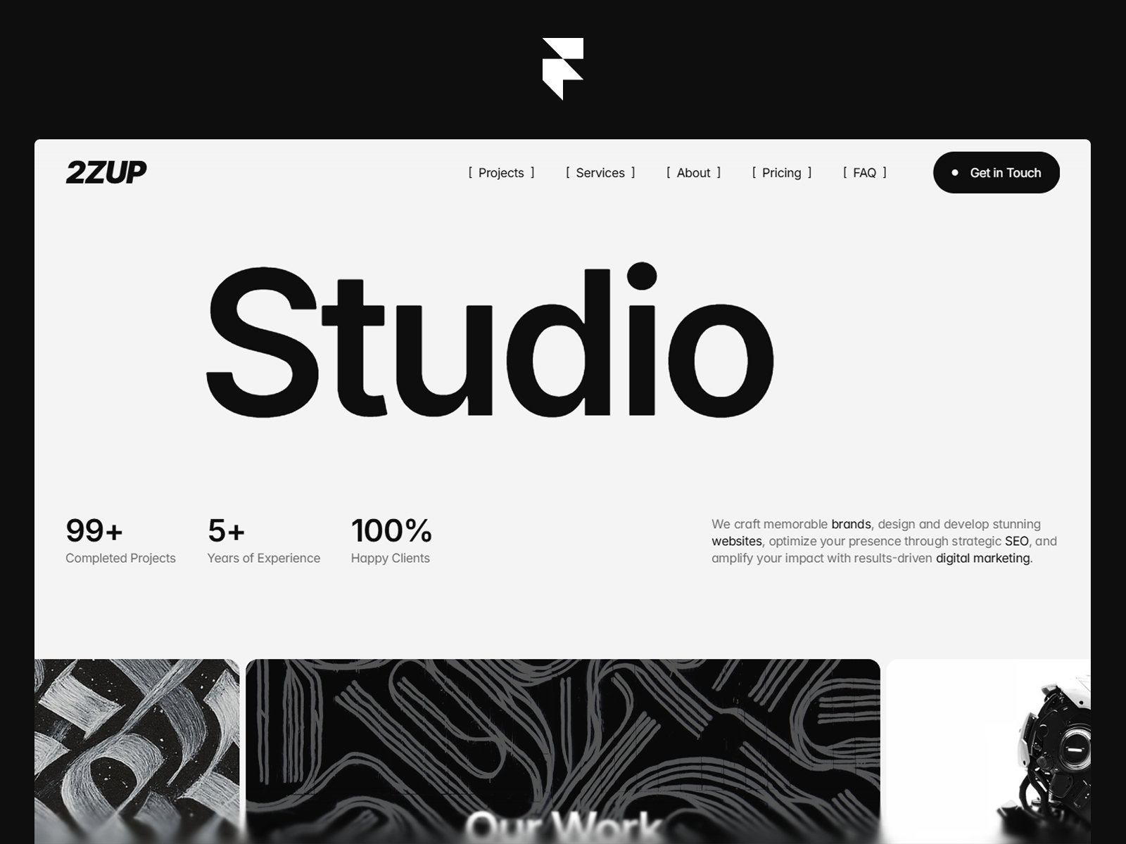 Screenshot of Zup website